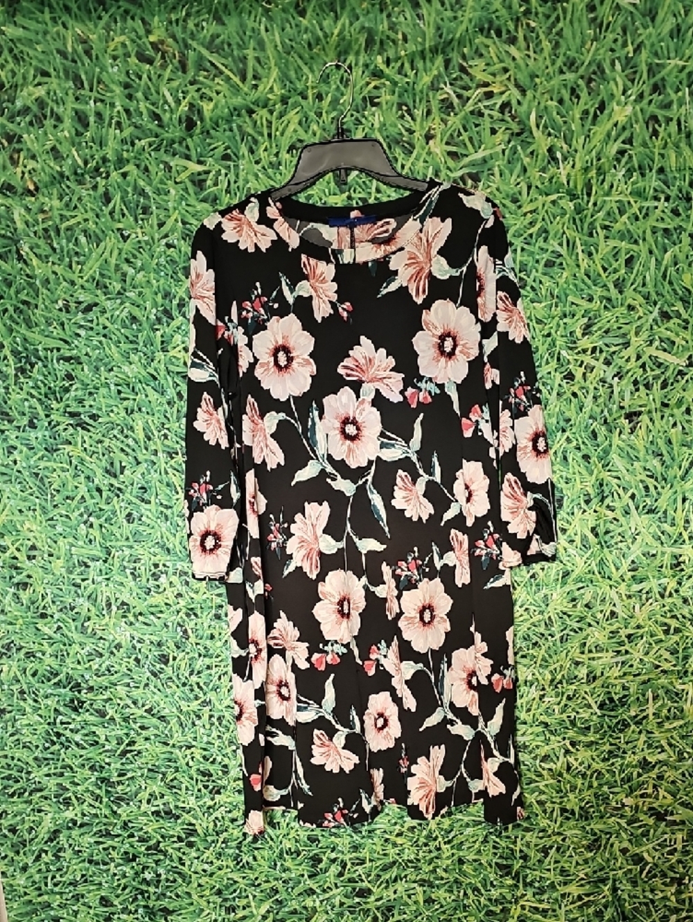Apt. 9 Black Long-Sleeve Dress with Pink Floral Print - Picture 6 of 6